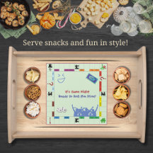 Casual and Fun Board Game Night Party Serving Tray