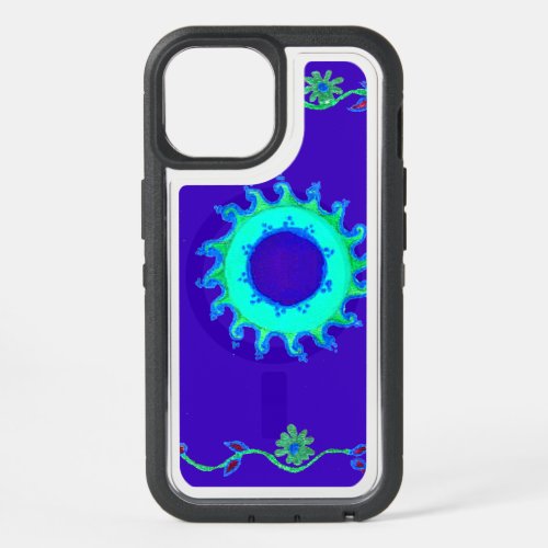 Casual aqua turquoise coral teal cyan pattern art iPhone 15 case