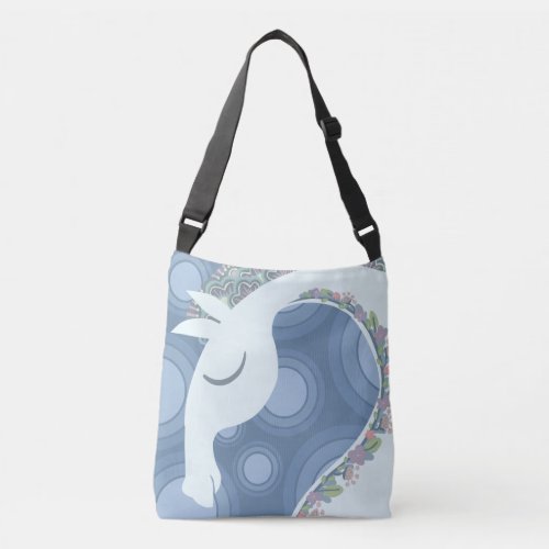 Casual bag with white horse ornament in pop art 