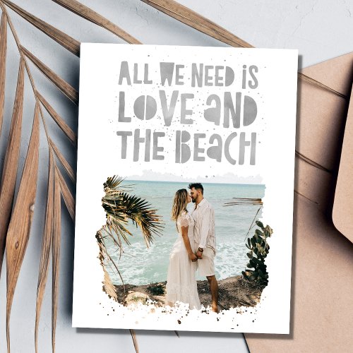 Casual Beach Destination Wedding Save the Date Announcement Postcard