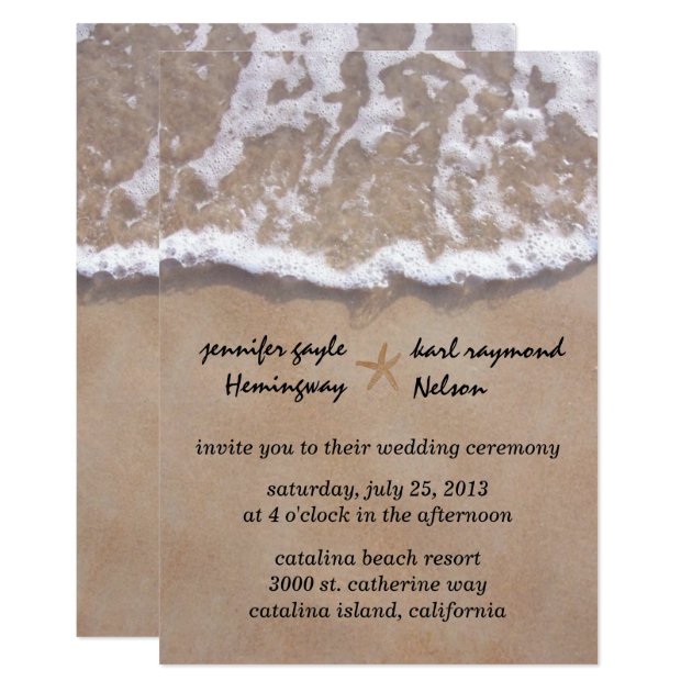 Casual Beach Theme Wedding Invitation