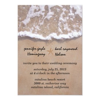 Casual Beach Theme Wedding Invitation