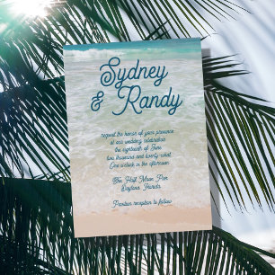 Casual Beach Wedding First Names Invitation