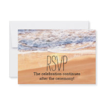 Casual Beach Wedding Gold Waves RSVP