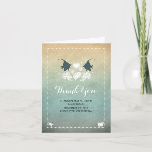 casual beach wedding thank you cards