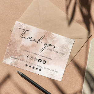 Casual Beige Blush Thankyou Business Card