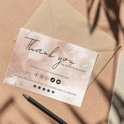 Casual Beige Blush  Thankyou Business Card