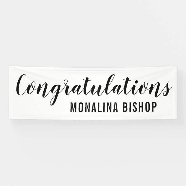 Casual Black Typography Congratulations | Graduate Banner