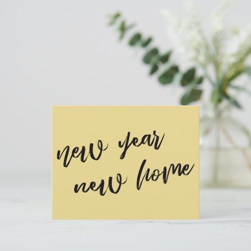 Casual Bold Yellow New Year New Home Announcement
