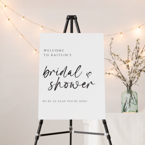 Casual Bridal Shower Modern Simple Handwriting Foam Board