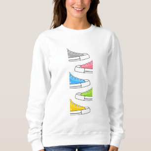 Casual Bright Colorful Sneakers Women's Sweatshirt
