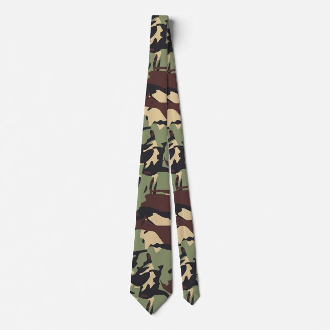 Casual Brown Camou  Neck Tie (Front)