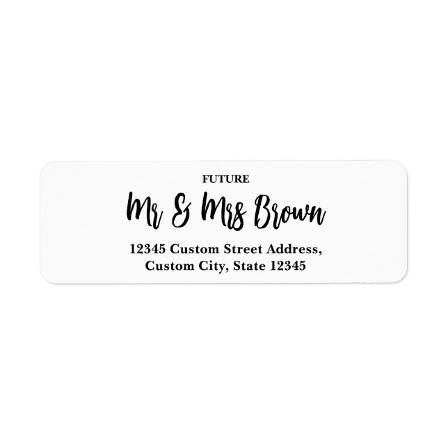 Casual Brush Script Wedding Return Address Label (Front)