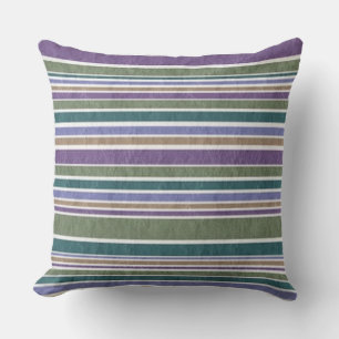 "CASUAL CABANA STRIPE" Fun Trending Colorful Throw Pillow