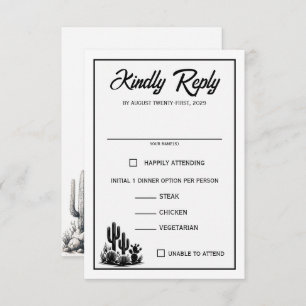 Casual Cactus Food Choices RSVP Card