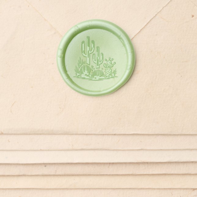 Casual Cactus Wax Seal Sticker (Front)
