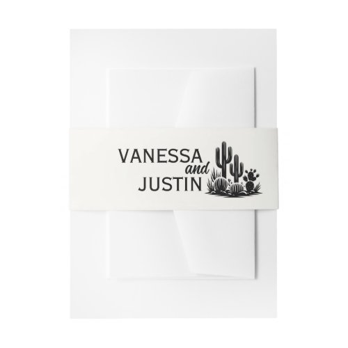 Casual Cactus Wedding Invitation Belly Band