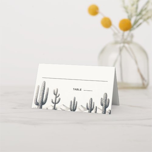 Casual Cactus Wedding Place Card