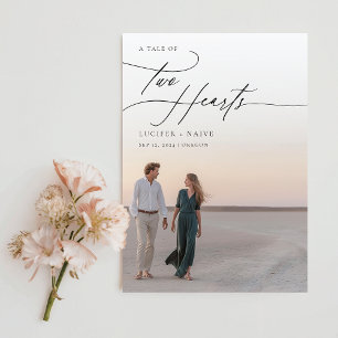 Casual Calligraphy Budget Photo Wedding Invitation