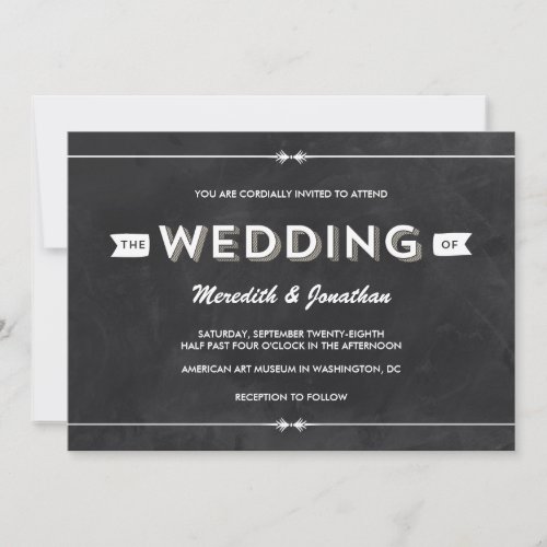 Casual Chalkboard Wedding Personalized Invitation