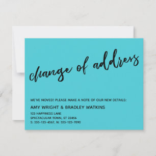 Casual Change of Address Turquoise Announcement