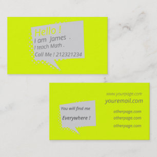 Casual&chatty - fluorescent yellow business card