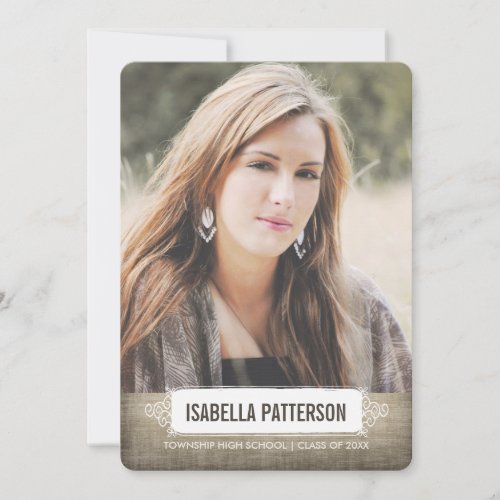 Casual Chic Girl Photo Graduation Invitation