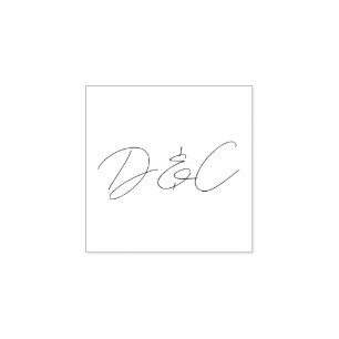 Casual Chic Handwriting Style Wedding Rubber Stamp