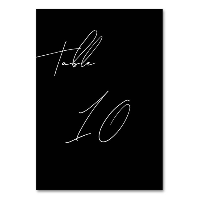 Casual Chic Handwriting Style Wedding Table Number (Front)