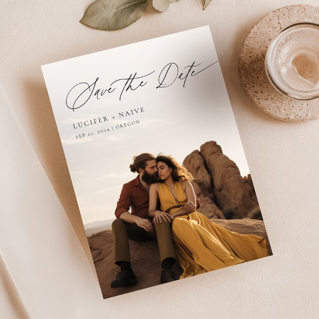 Casual Chic Rustic Desert Photo Save The Date Invitation (Creator Uploaded)