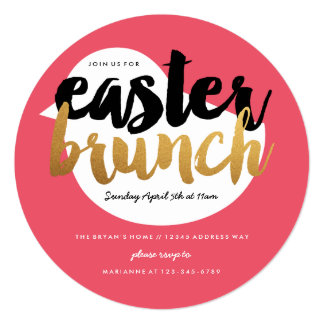 Casual Chick Easter Brunch with Gold and Black Card