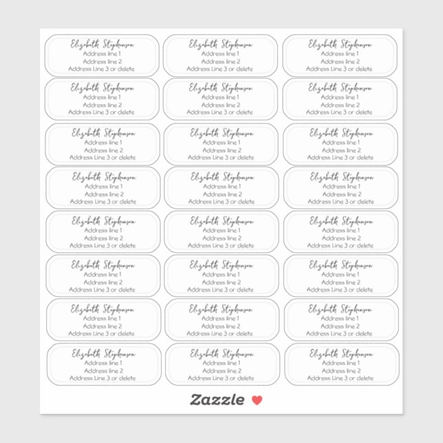 Casual Clear Three Line Return Address Transparent Sticker (Sheet)