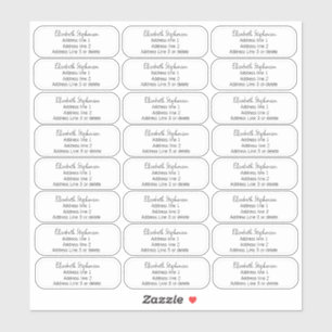 Casual Clear Three Line Return Address Transparent Sticker