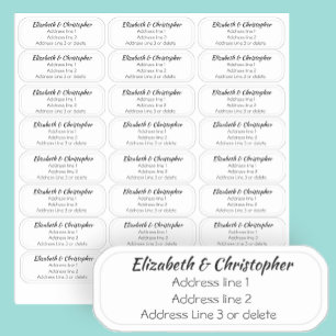 Casual Clear Three Line Return Address Transparent Sticker
