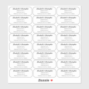 Casual Clear Three Line Return Address Transparent Sticker