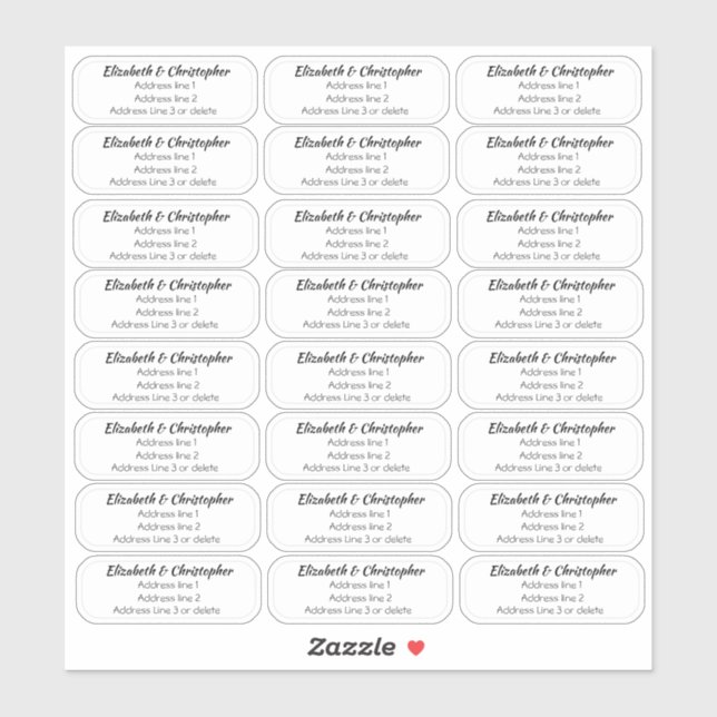 Casual Clear Three Line Return Address Transparent Sticker (Sheet)