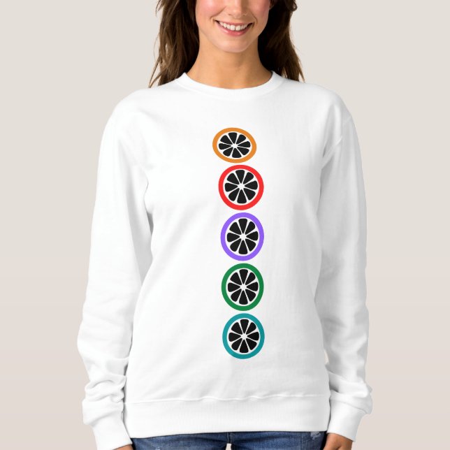 Casual Colorful Black Fruit Women's Sweatshirt (Front)