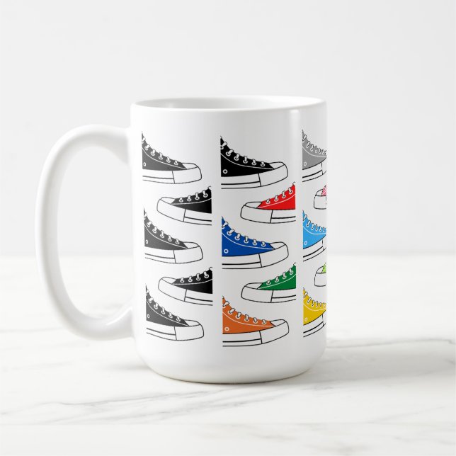 Casual Colorful Sneakers 15 oz. Coffee Tea Mug (Left)