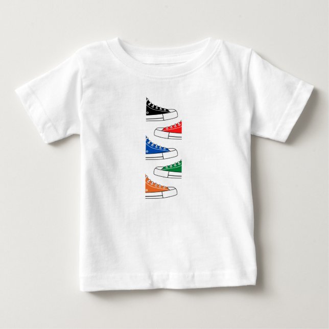 Casual Colorful Sneakers Baby T-Shirt (Front)