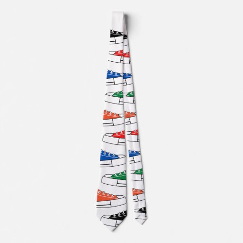 Casual Colorful Sneakers Unisex Neck Tie