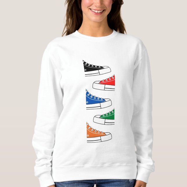 Casual Colorful Sneakers Women's Sweatshirt (Front)