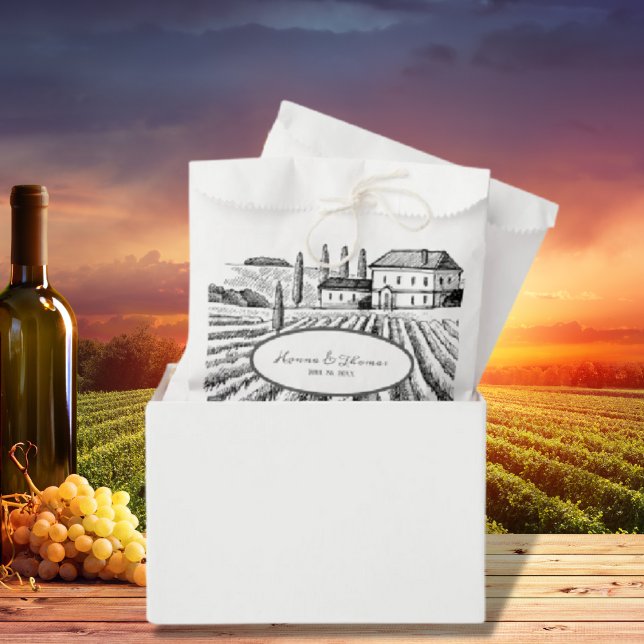 Casual Country Italy Vineyard Rustic Wedding Favor Bag (Creator Uploaded)