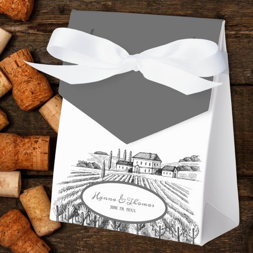 Casual Country Italy Vineyard Rustic Wedding Favor Boxes