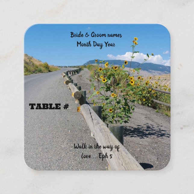 Casual country west road flower table number # (Front)