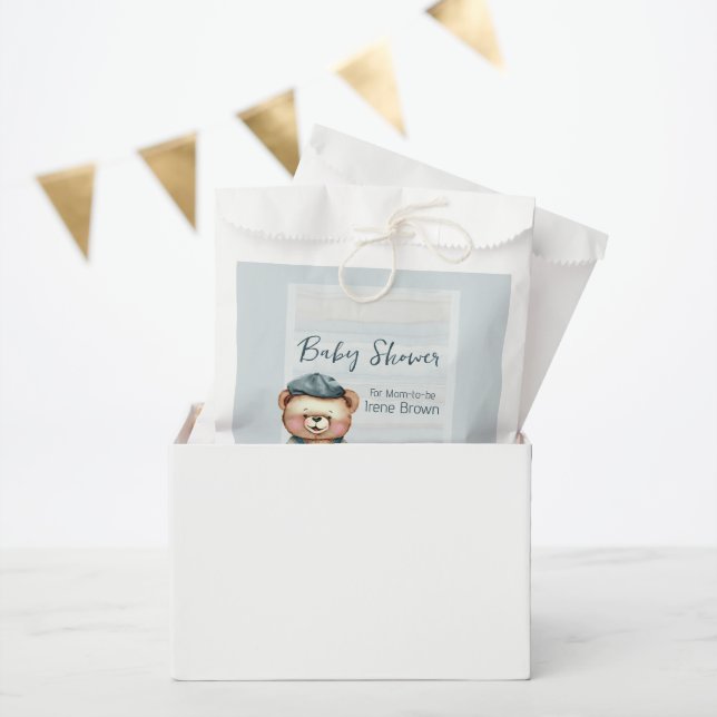 Casual Cozy Baby Shower Personalized Favor Bag (Party)
