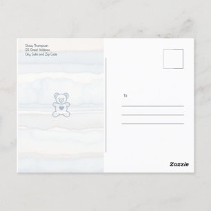 Casual Cozy Bear Baby Shower Invitation Postcard