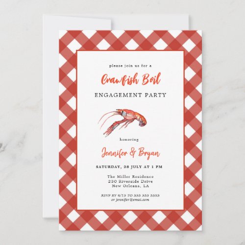 Casual Crawfish Boil engagement party invitation
