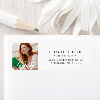 Casual Custom Photo Graduation Return Address Label