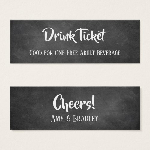 Casual Drink Tickets in White Over Chalkboard