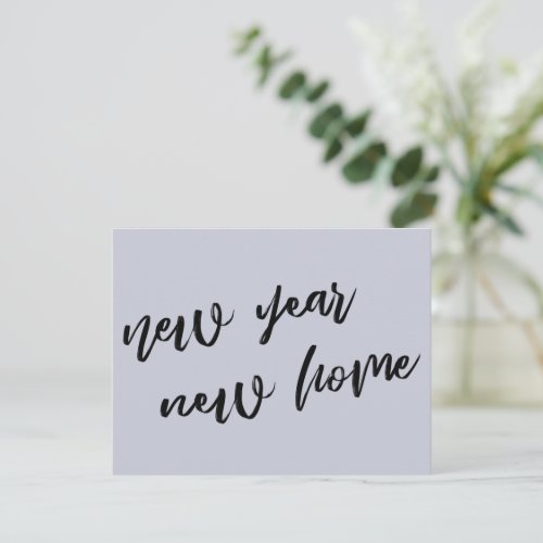 Casual Dusty Blue New Year New Home Announcement